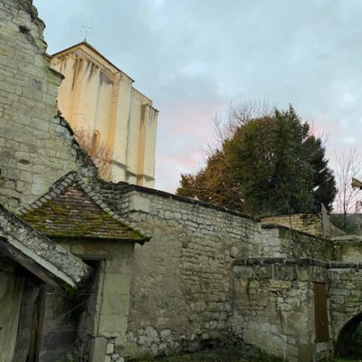 Le Jardin et vue sur le Donjon Médiéval de La Roche Posay